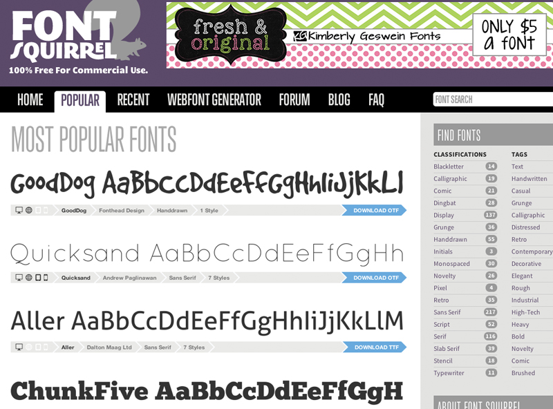 Free Blog Fonts