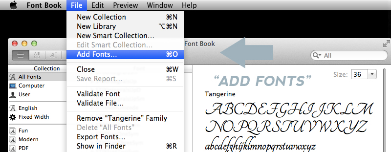 Installing Font Mac