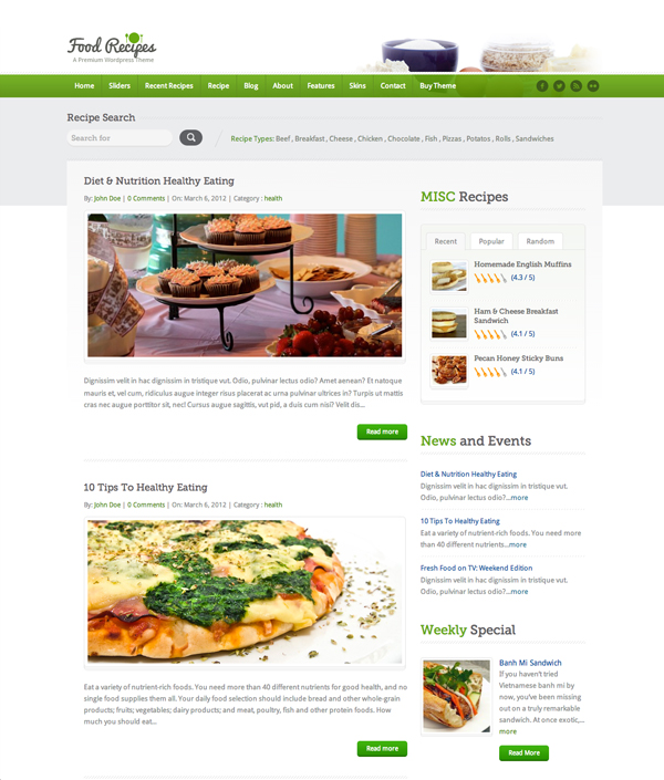 The 10 Tools For Starting a Food Blog: #5 A WordPress Food Blog Theme