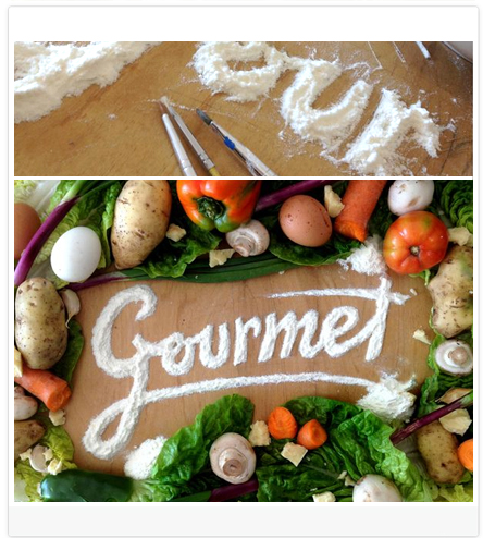 DIY Blog Header Design Idea #3 of 9: Use ingredients to spell out your blog's name